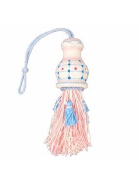 Vintage Ganz Bella Casa Tassel Ornament Ceramic Pastel Curtain Tieback Pink Blue